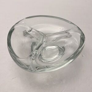 Heavy Art Glass Crystal Ashtray